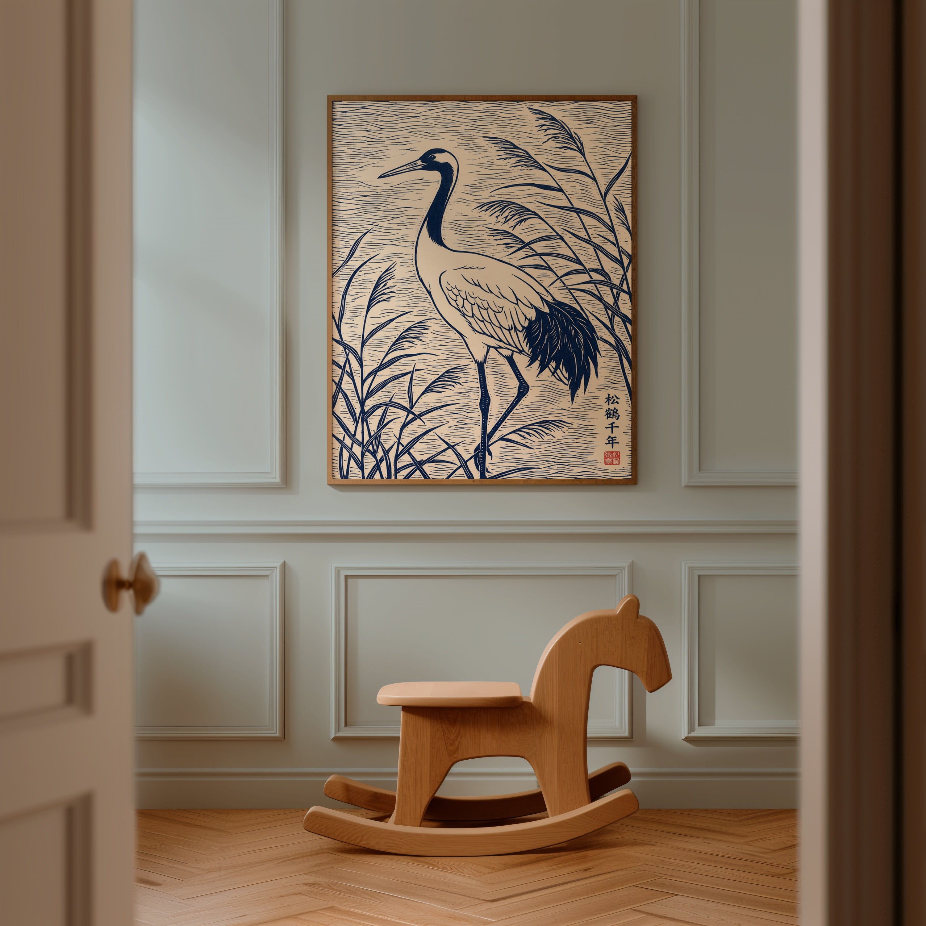 Blue Crane Linocut Poster – i rum 5