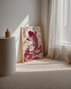 Red Koi Linocut Poster – i rum 1