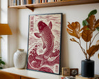 Red Koi Linocut Poster – i rum 2