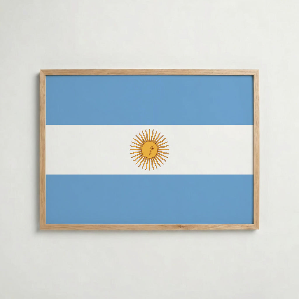 Argentina National Flag Poster – poster väggdekoration inredning – Affischer hos Bozetto