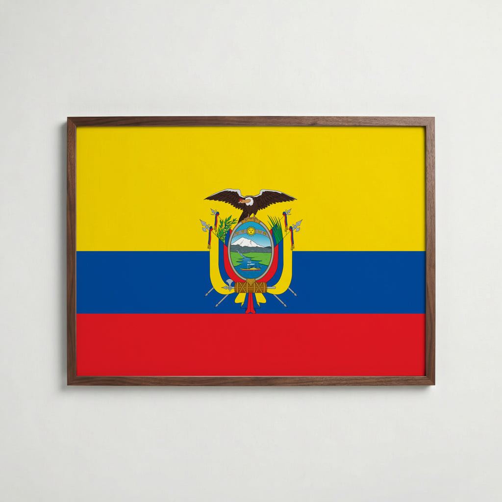 Ecuador National Flag Poster poster – väggdekoration för hemmet – köp hos Bozetto