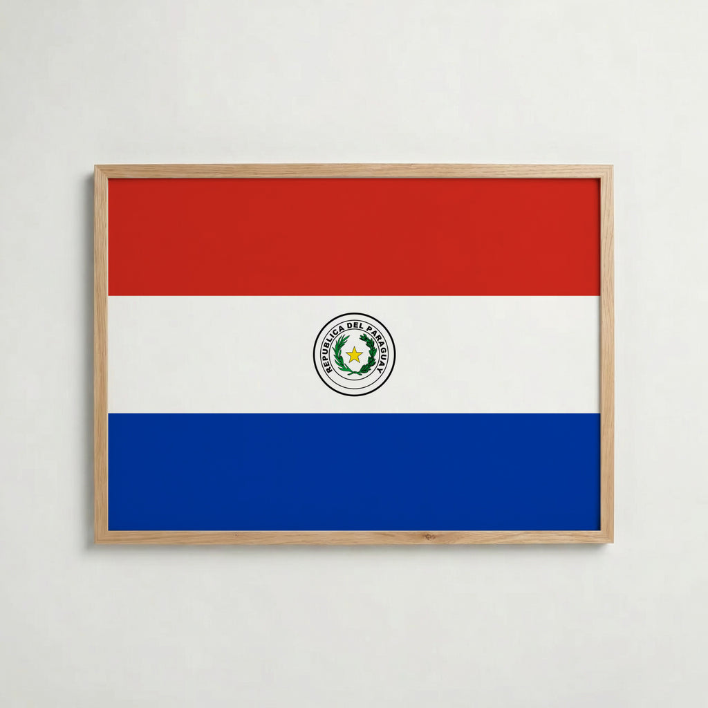 Paraguay National Flag Poster – poster väggdekoration inredning – Affischer hos Bozetto