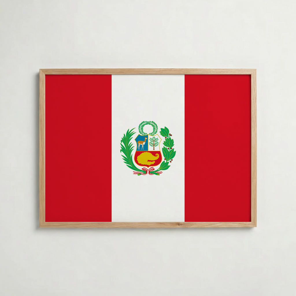 Peru National Flag Poster – poster väggdekoration inredning – Affischer hos Bozetto