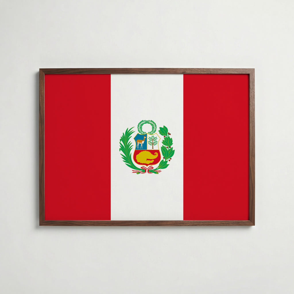 Peru National Flag Poster poster – väggdekoration för hemmet – köp hos Bozetto