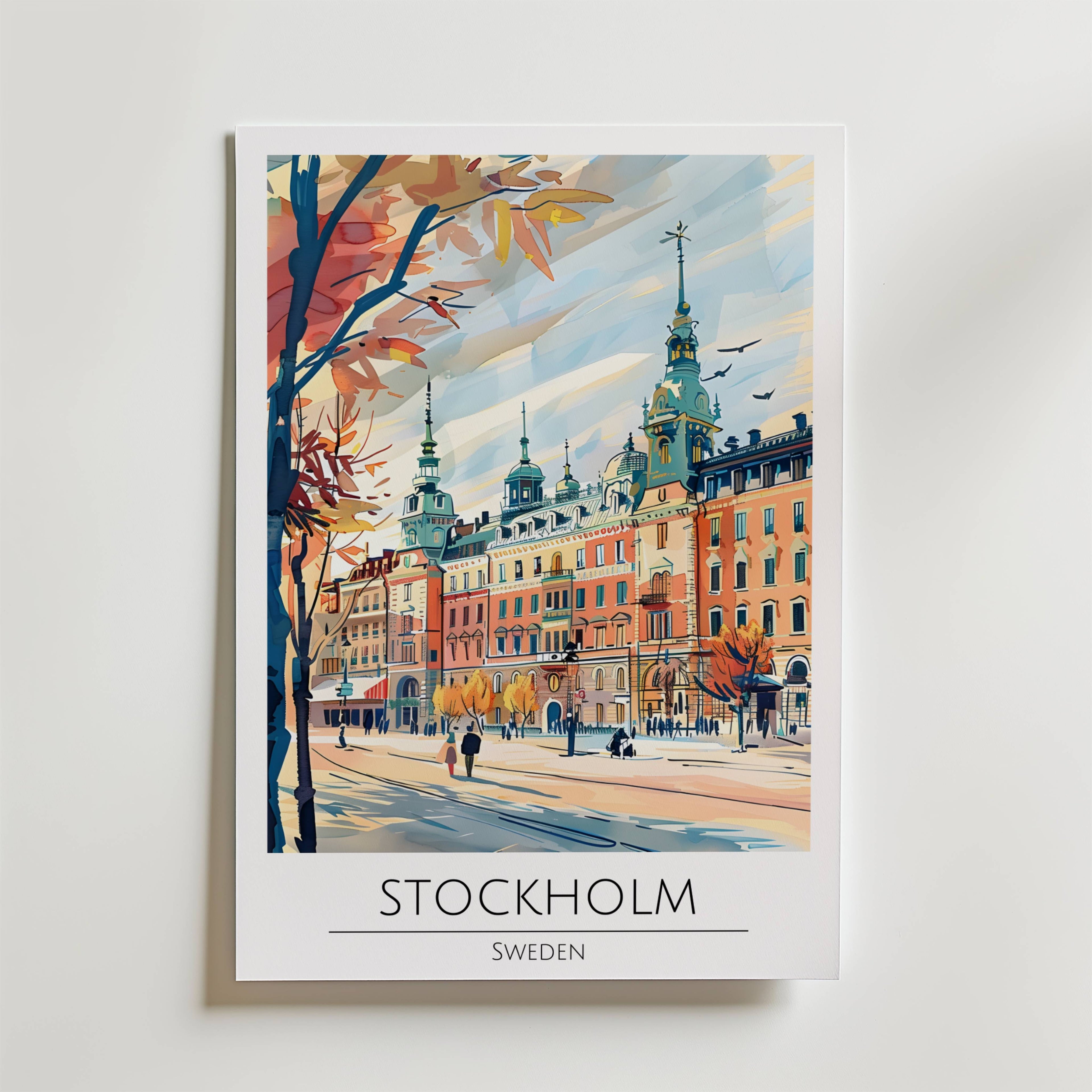 Stockholm Autumn Boulevard Poster
