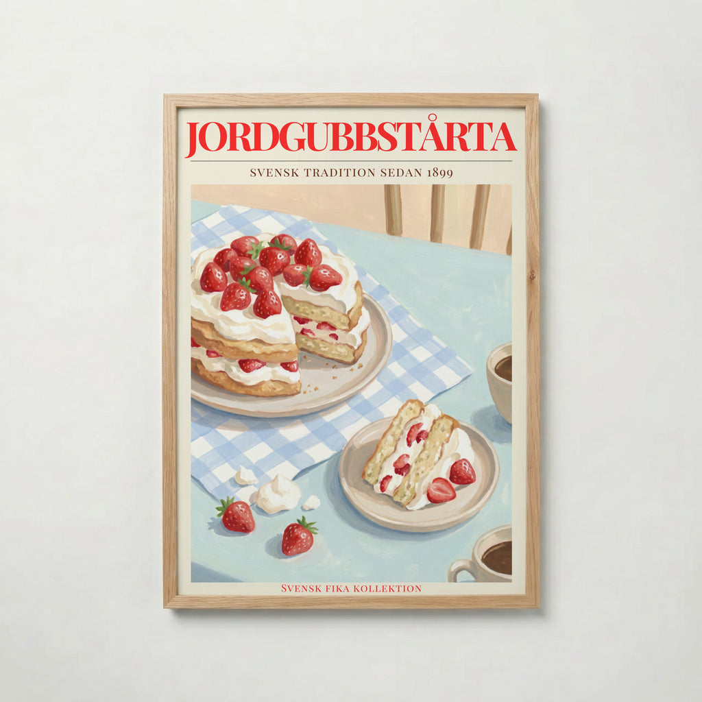 Jordgubbstårta Poster – köp affisch till hemmet – Bozetto väggdekoration