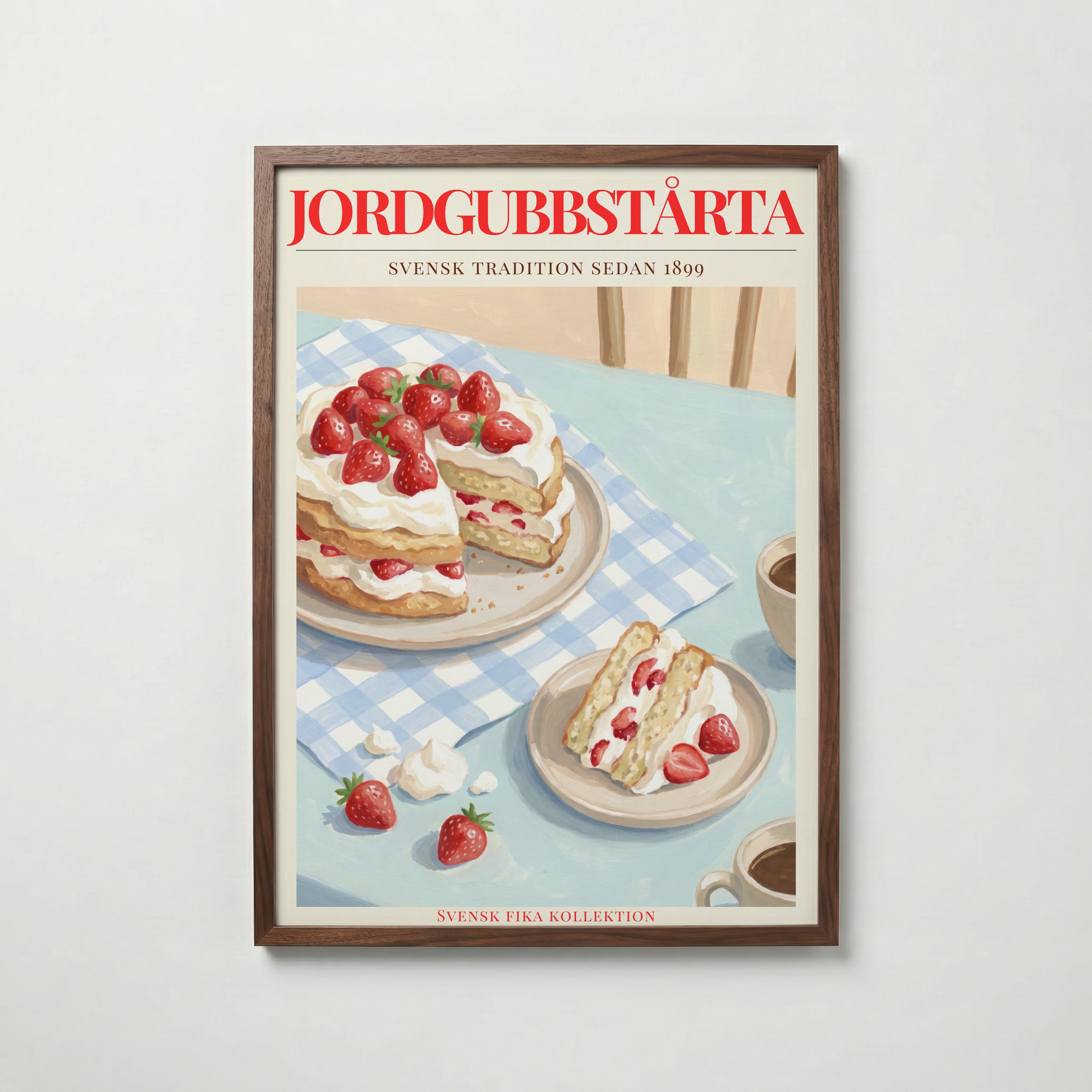 Jordgubbstårta Poster – modern väggdekoration – köp poster online Bozetto