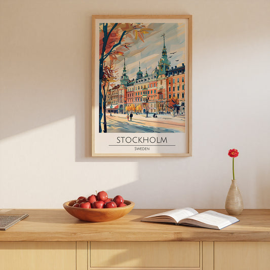 Stockholm Autumn Boulevard Poster
