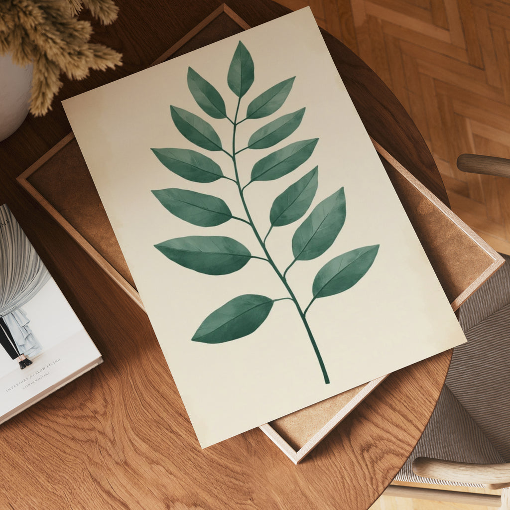 Single Green Leaf Poster