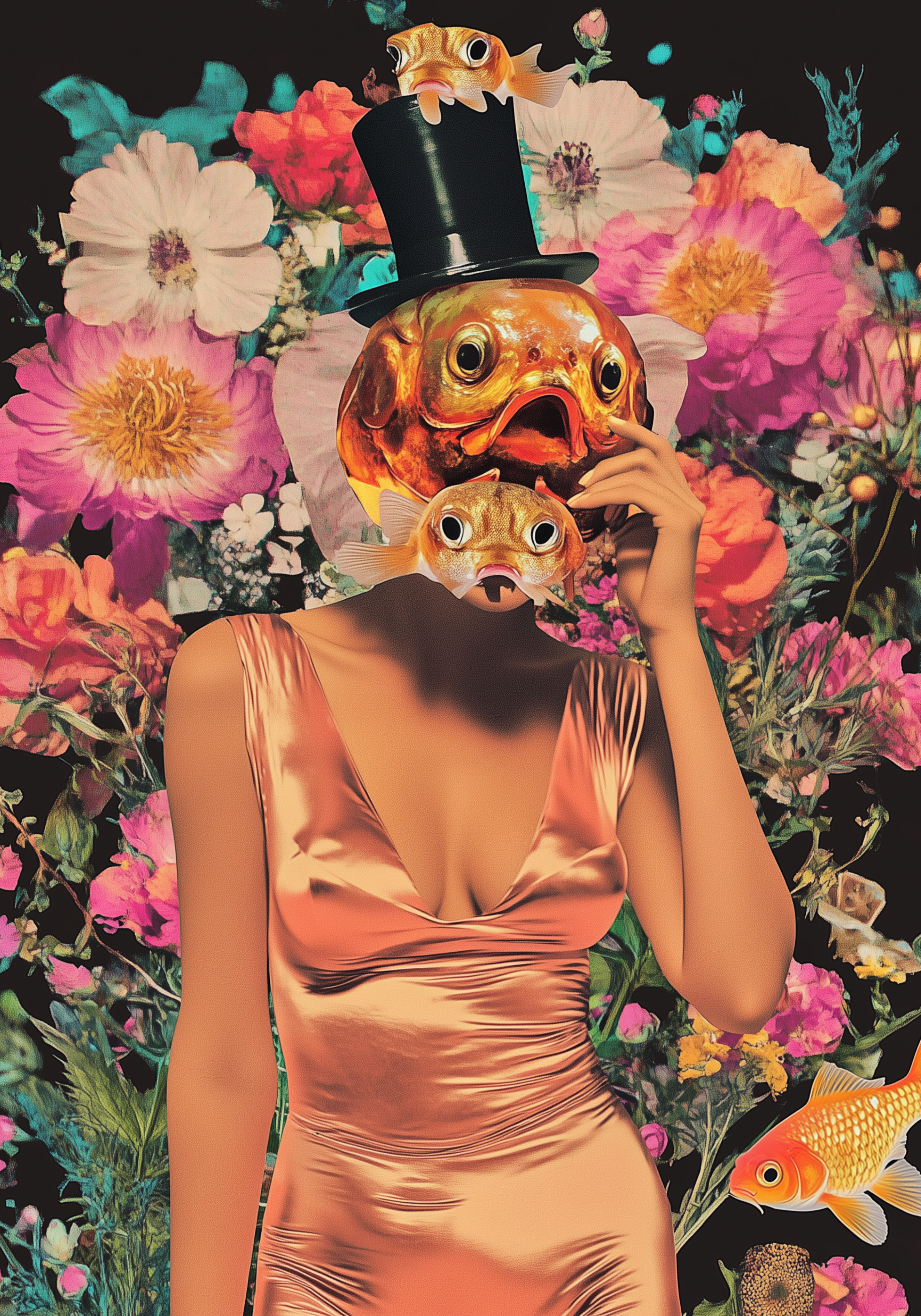 Surreal Fish Portrait Poster