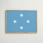 Micronesia National Flag Poster – poster väggdekoration inredning – Affischer hos Bozetto