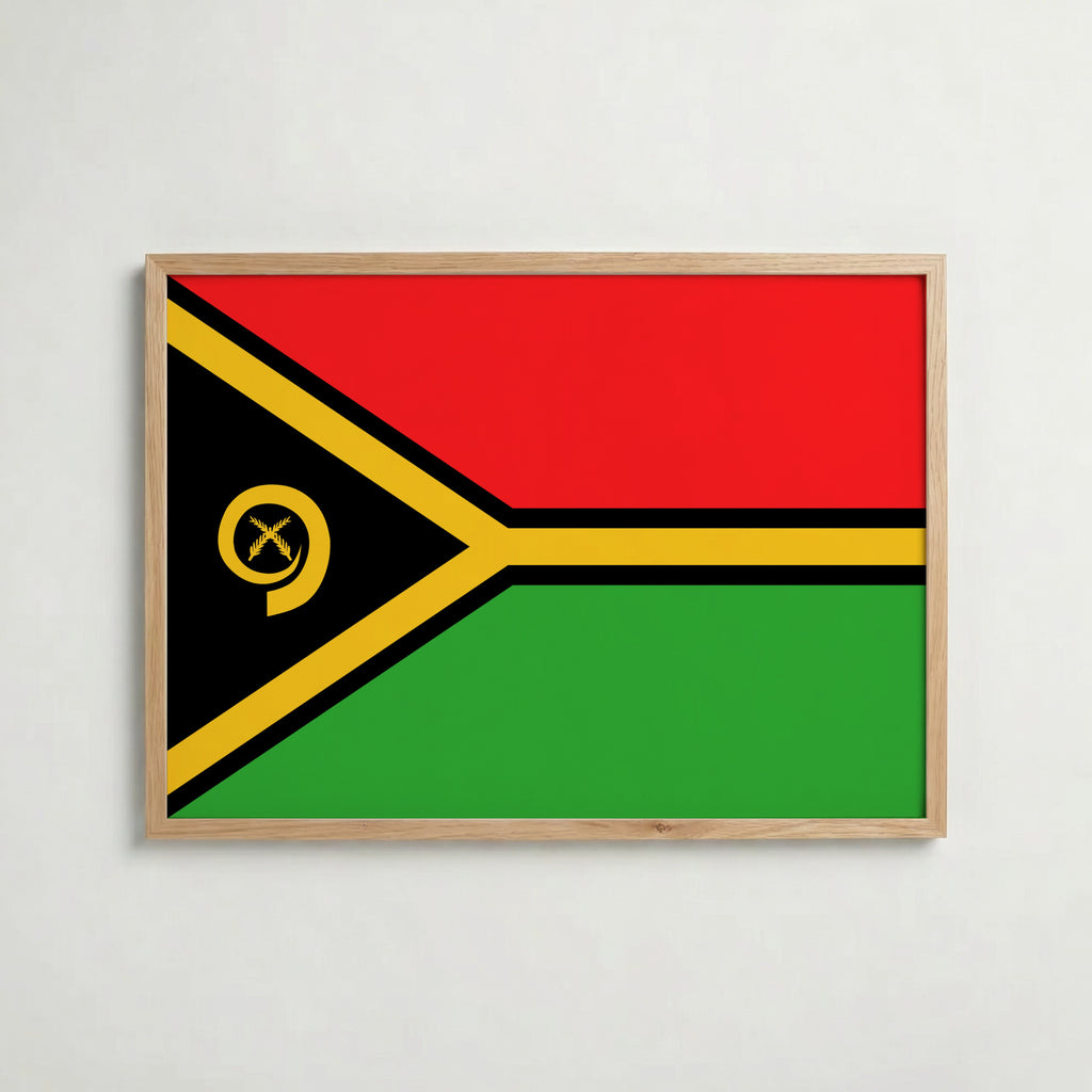 Vanuatu National Flag Poster – poster väggdekoration inredning – Affischer hos Bozetto