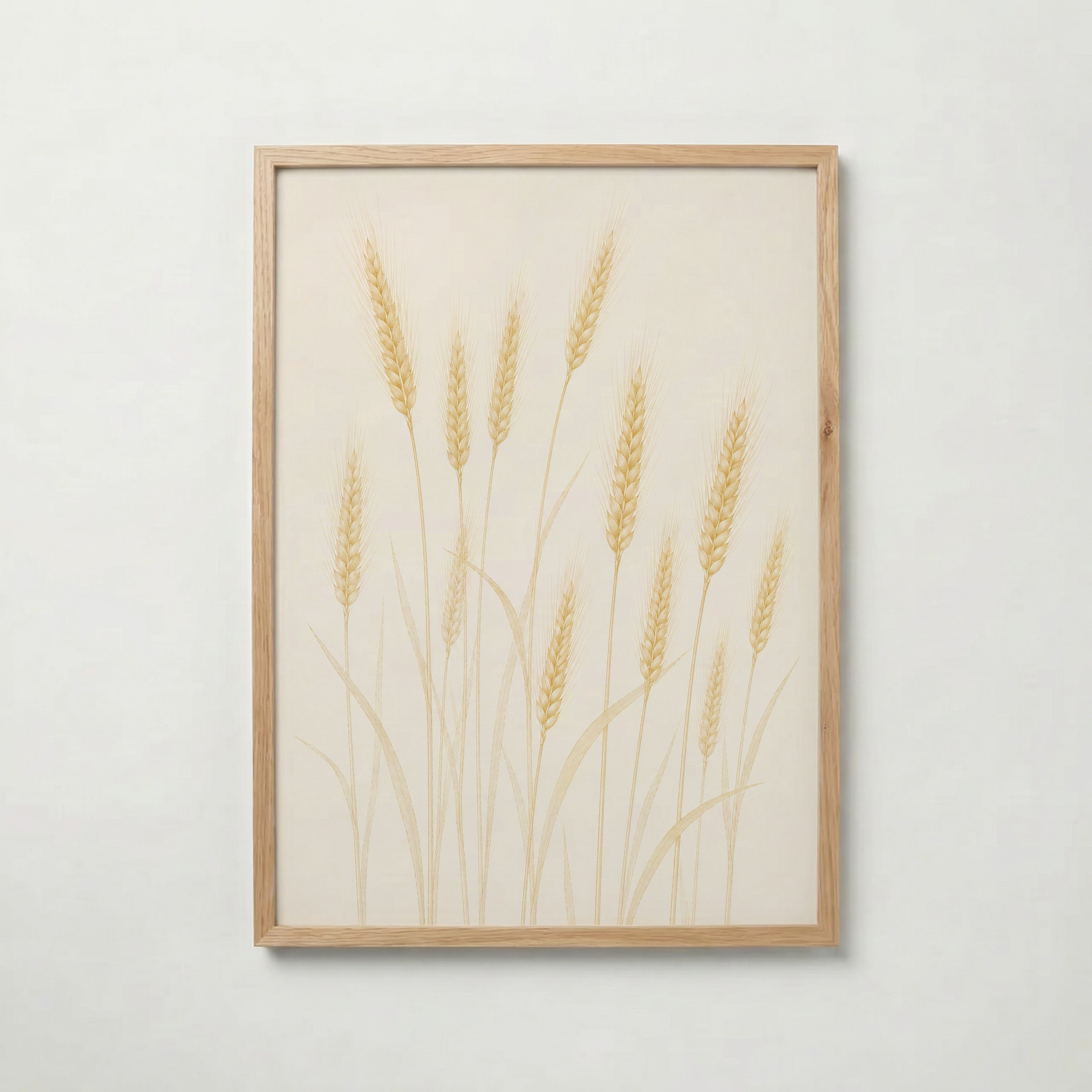 Golden Wheat Field i ekram med ljust trä – köp enkelt hos Bozetto affisch i hög kvalitet