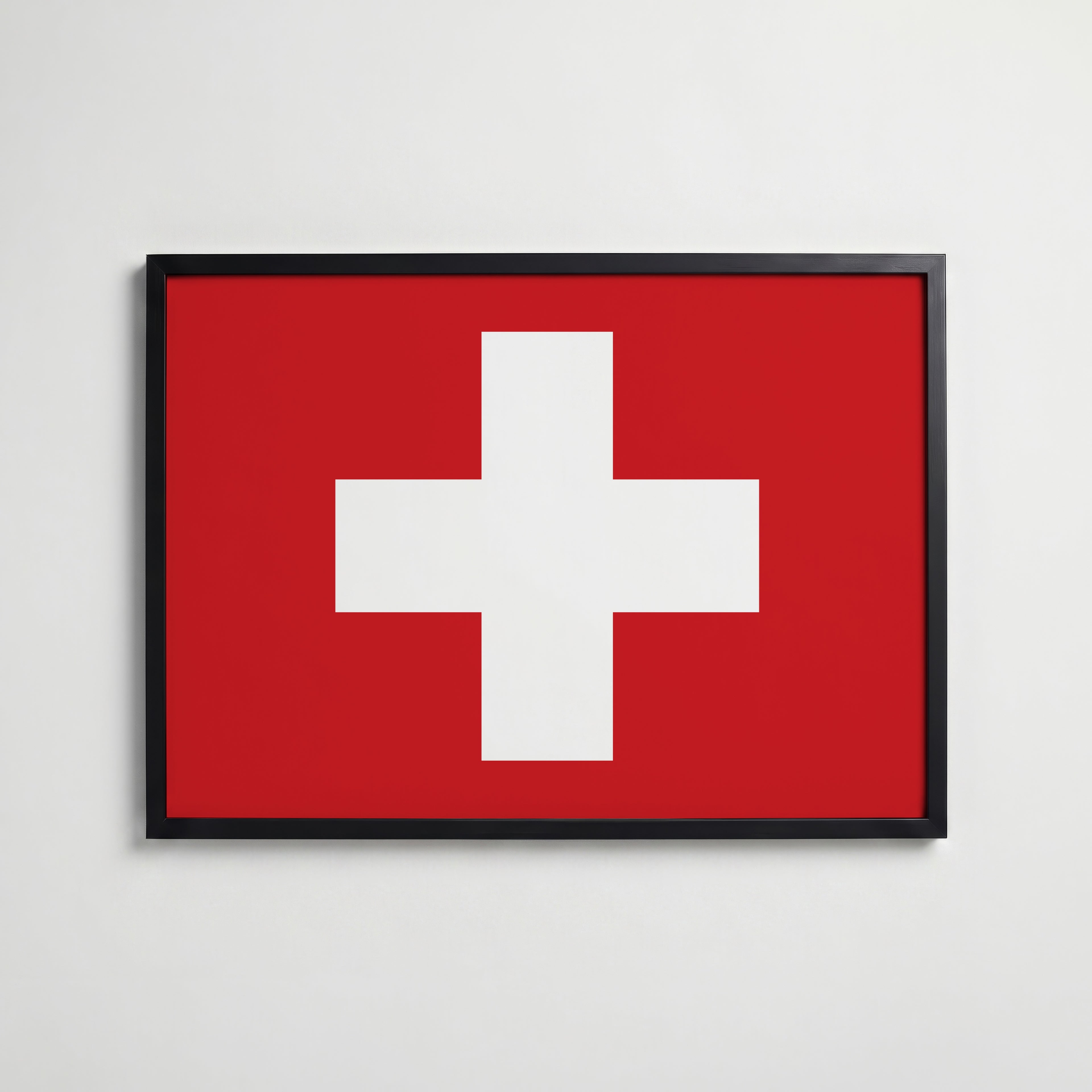 Switzerland National Flag Poster – poster väggdekoration inredning – Affischer hos Bozetto