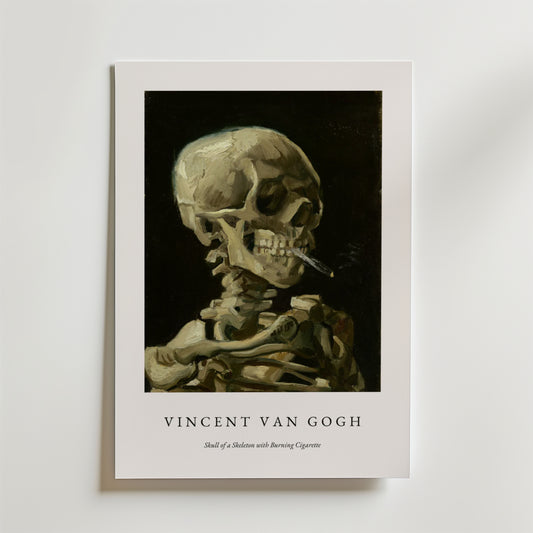 Van Gogh Skeleton With Burning Cigarette Poster