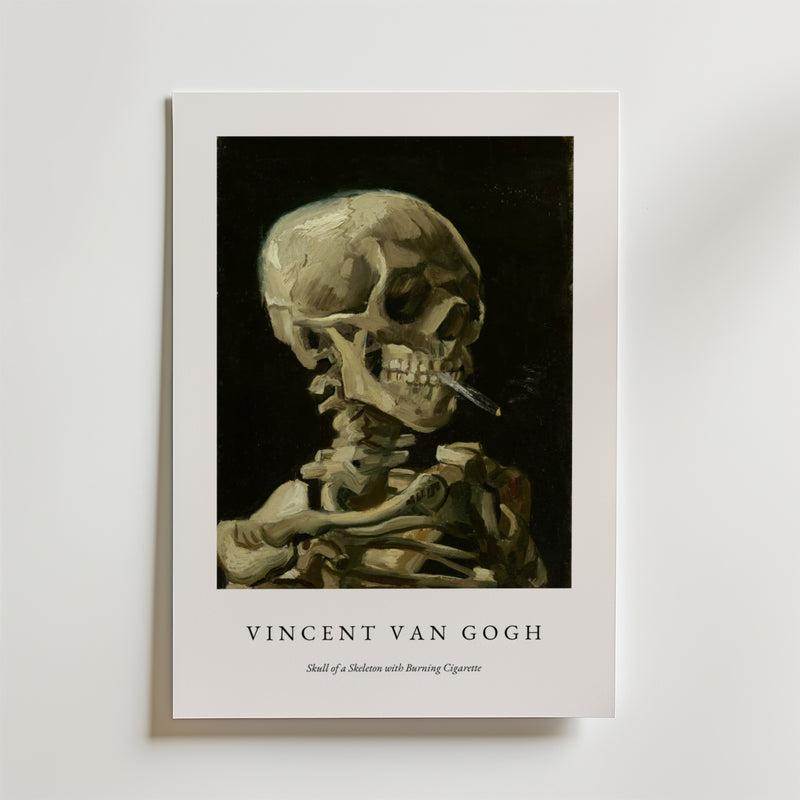 Van Gogh Skeleton With Burning Cigarette Poster