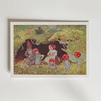 Elsa Beskow Tomtebobarnen vid Jordhålan Poster – En förtrollande illustration från Elsa Beskows älskade sagovärld där Tomtebo