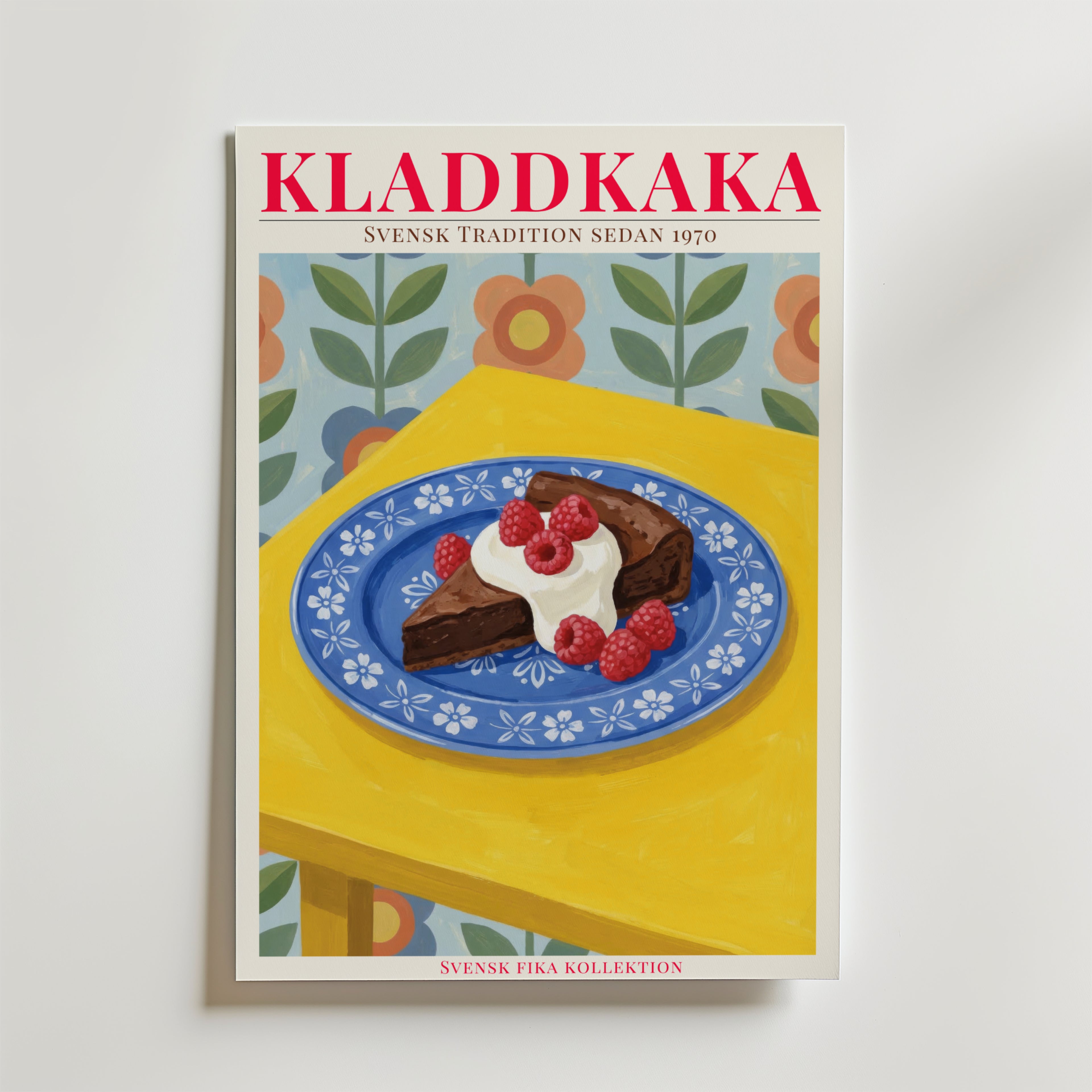 Kladdkaka Poster – En färgstark och charmig poster som hyllar en av Sveriges mest älskade klassiker –
