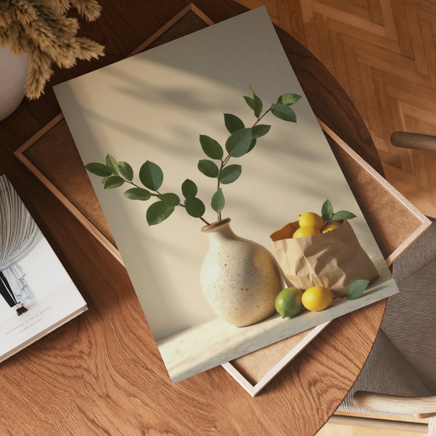Keramikvase med citron og kærlighed plakat
