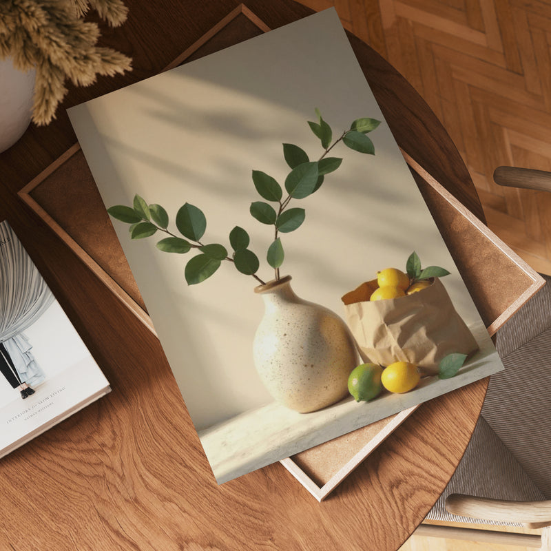 Keramikvase med citron og kærlighed plakat