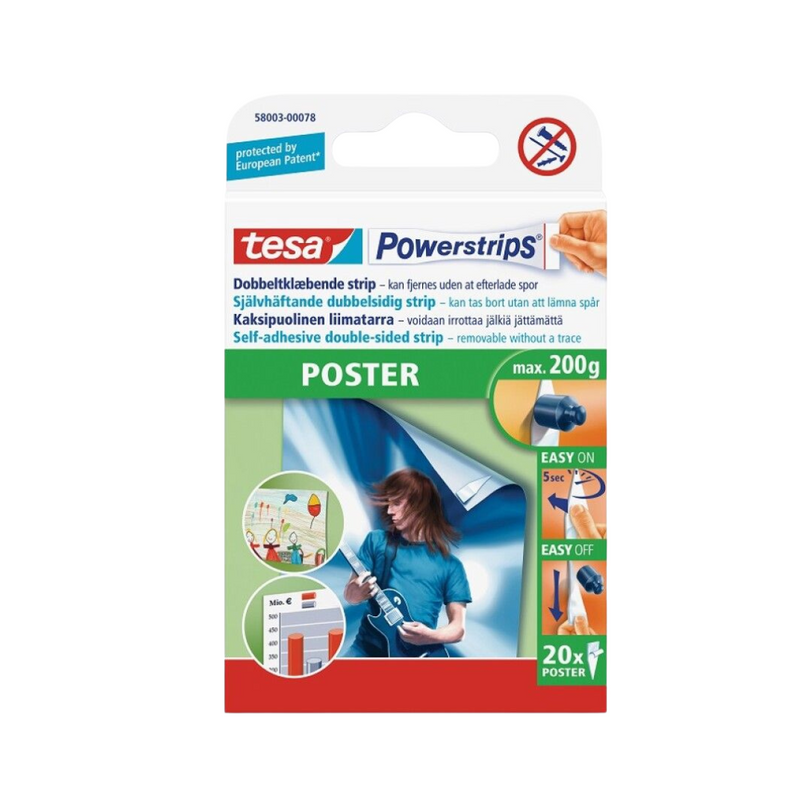 Tesa Dubbelhäftande Powerstrips 20st/fp