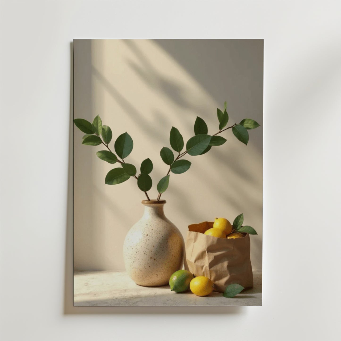 Keramikvase med citron og kærlighed plakat