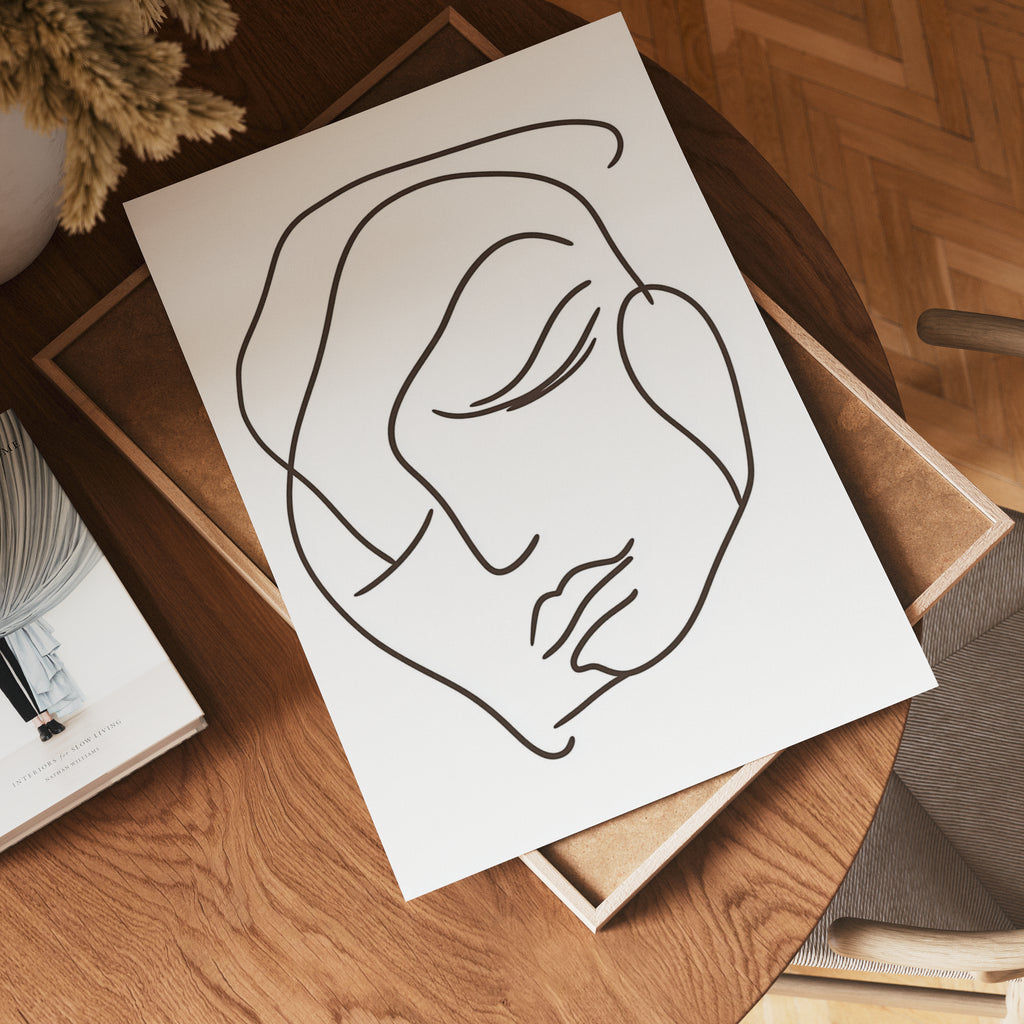 Bold Line Art Face Poster