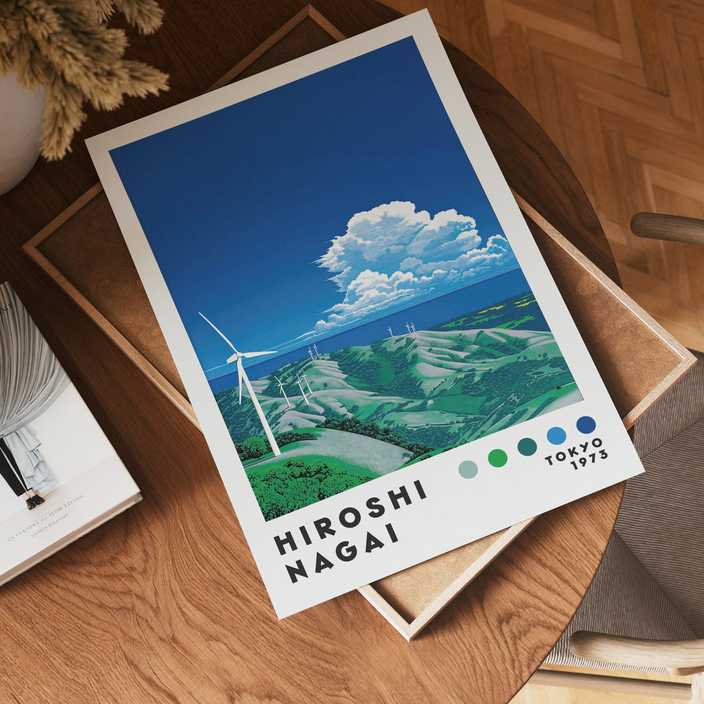 Hiroshi Nagai Wind Turbines Hillside Poster
