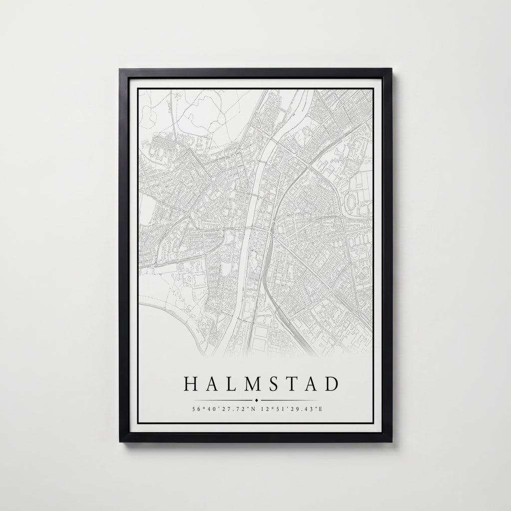 Halmstad Karta Poster