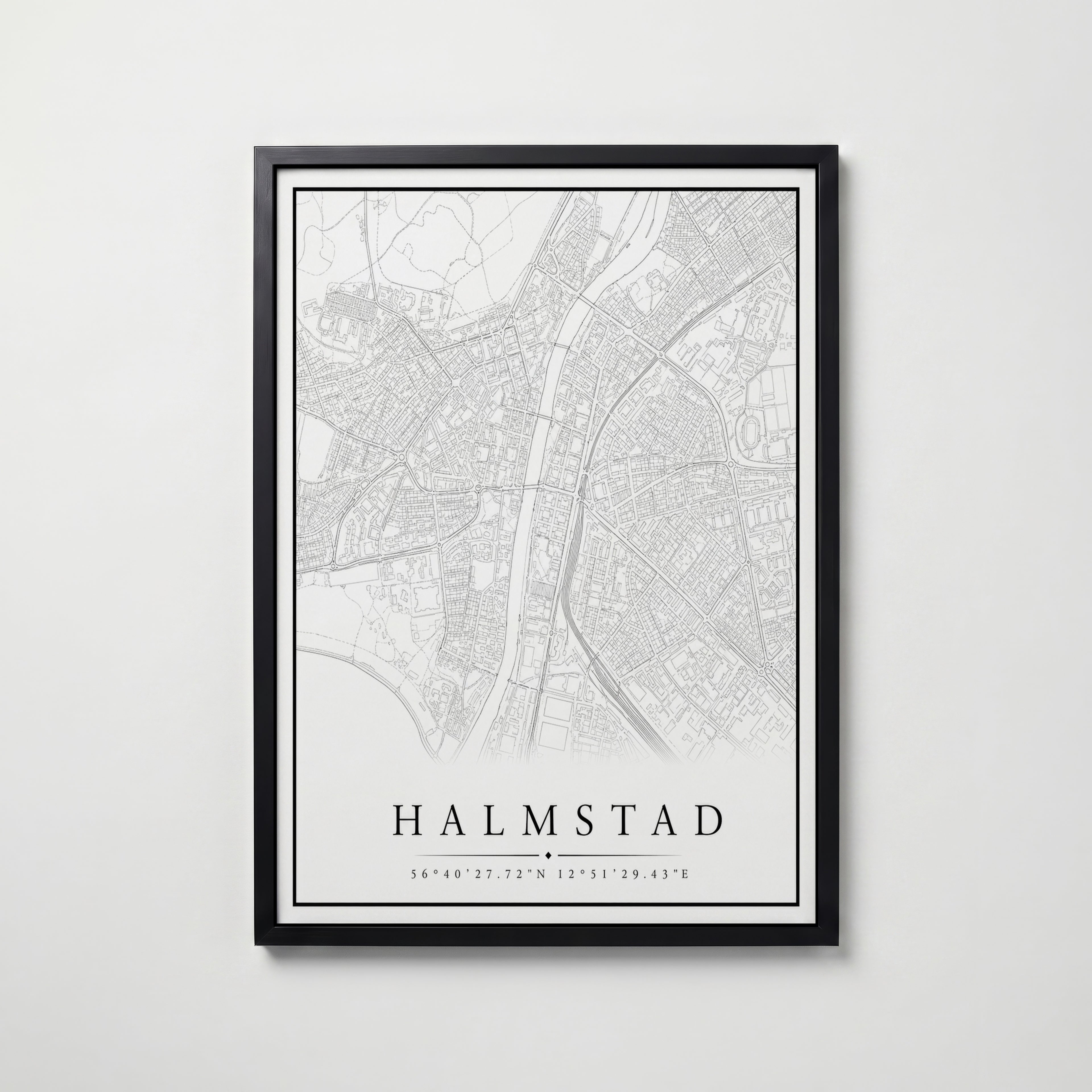 Halmstad Karta Poster
