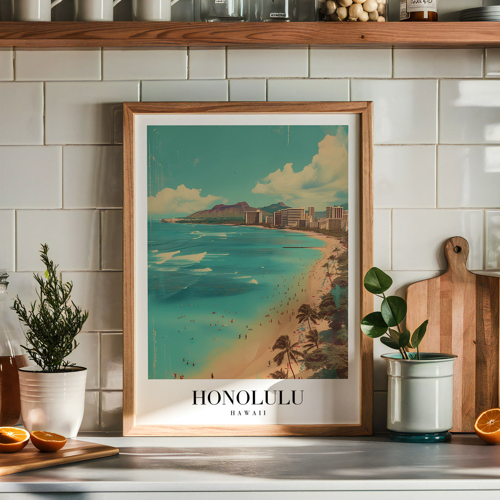 Waves Of Honolulu Poster