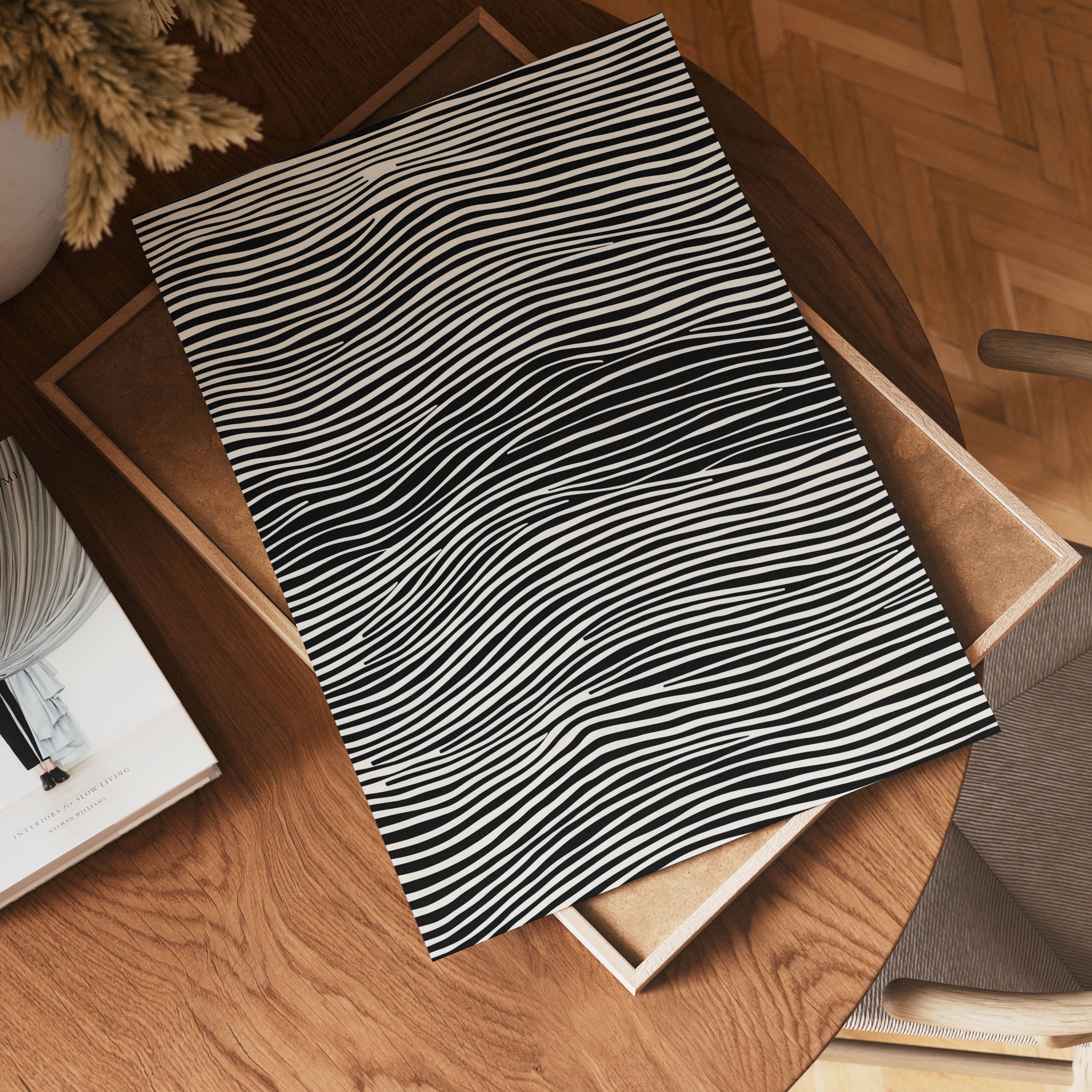 Monochrome Waves Poster