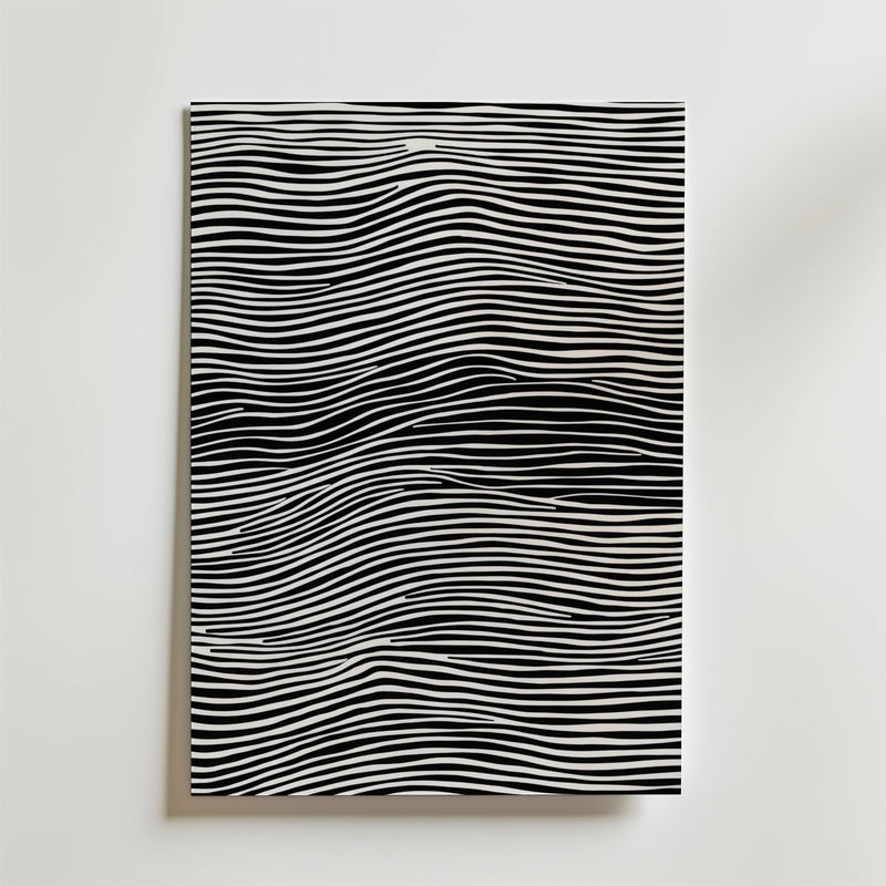 Monochrome Waves Poster