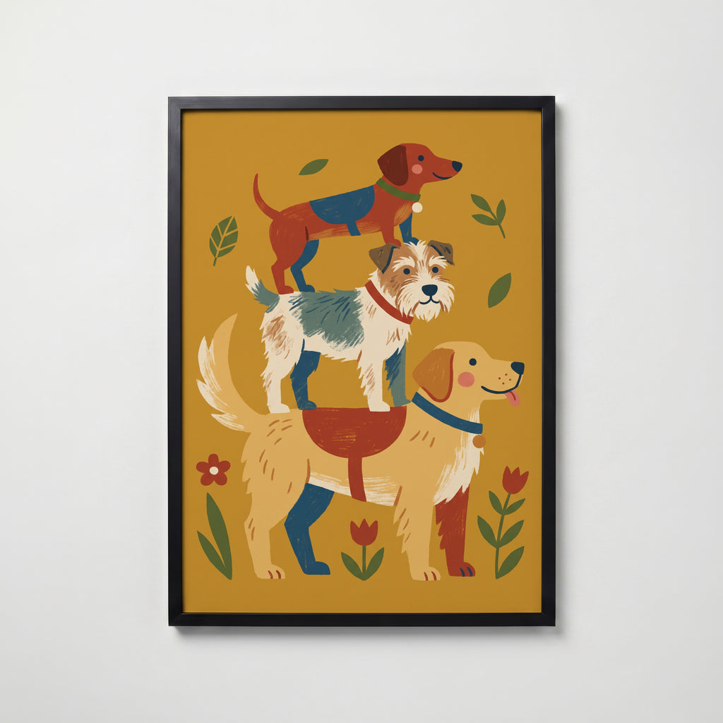 Dog Totem Poster – svart ram