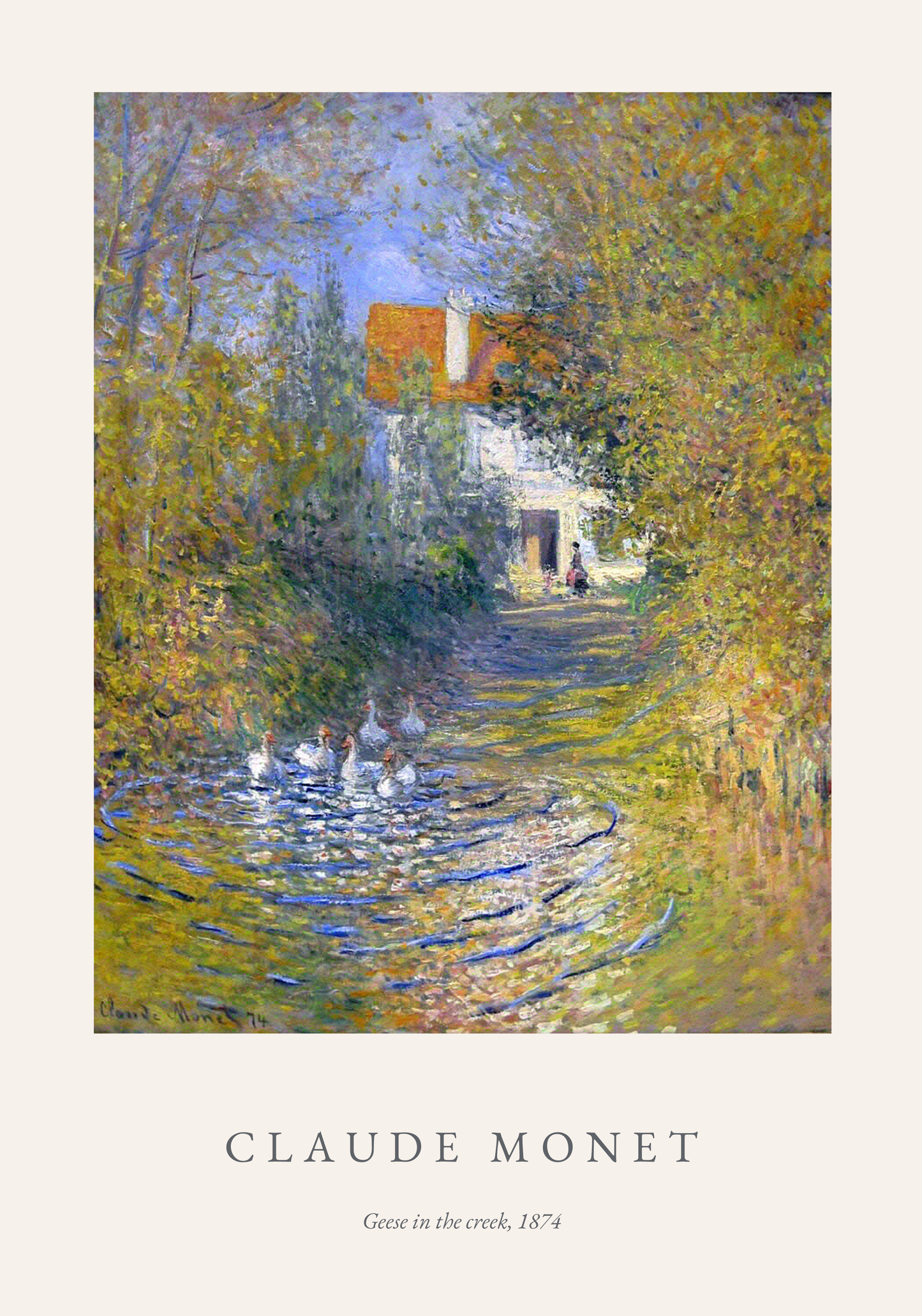 Claude Monet Gæs i bækken Plakat