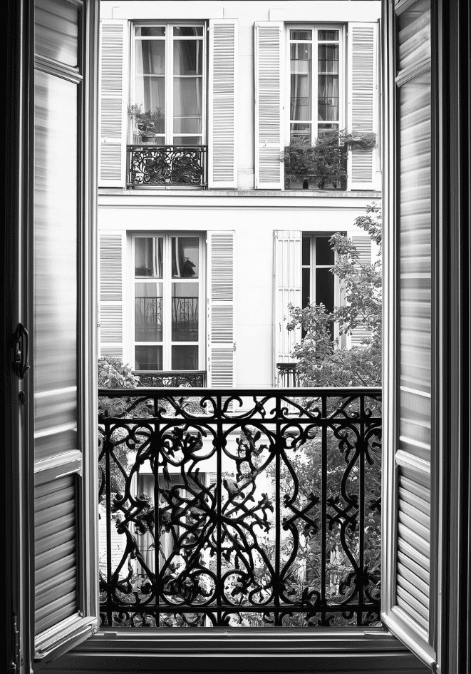 Vintage Paris Balcony Poster