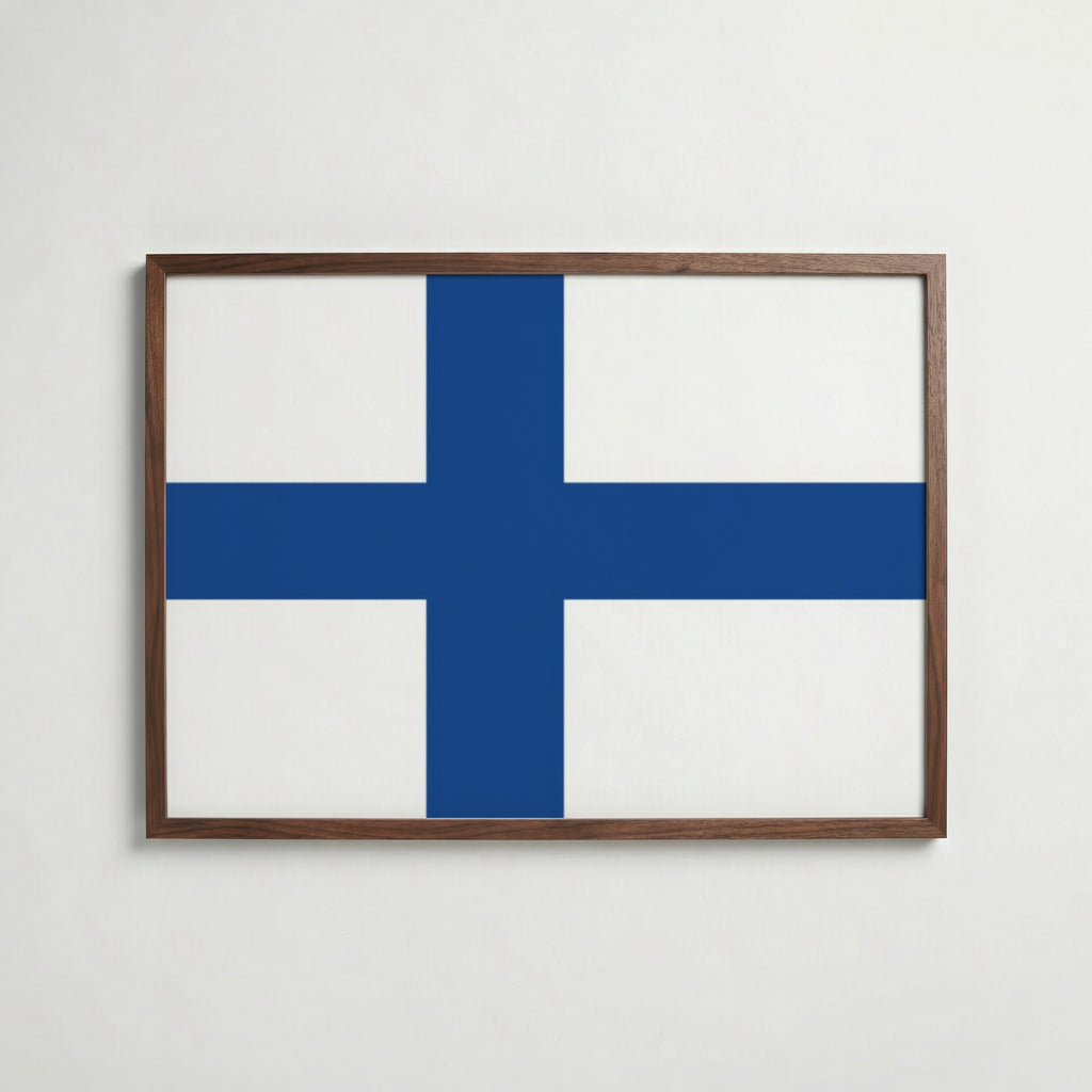 Finland National Flag Poster poster – väggdekoration för hemmet – köp hos Bozetto