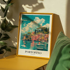 Golden Reflections Of Portofino Poster