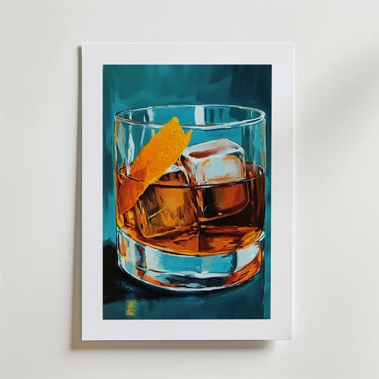 Plakat med sofistikeret citrusdrik