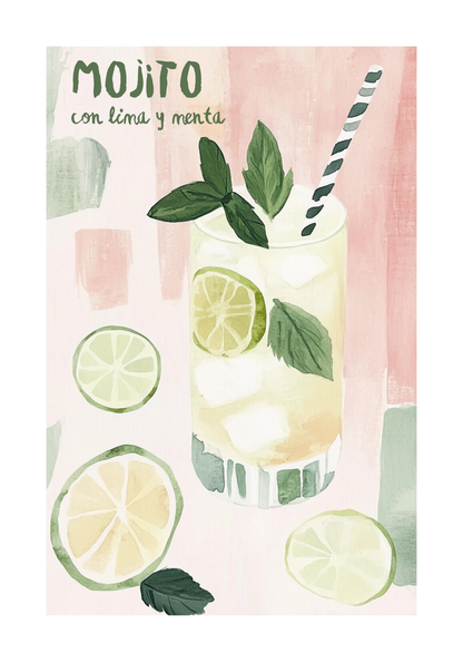 Mojito Con Lima Y Menta Poster