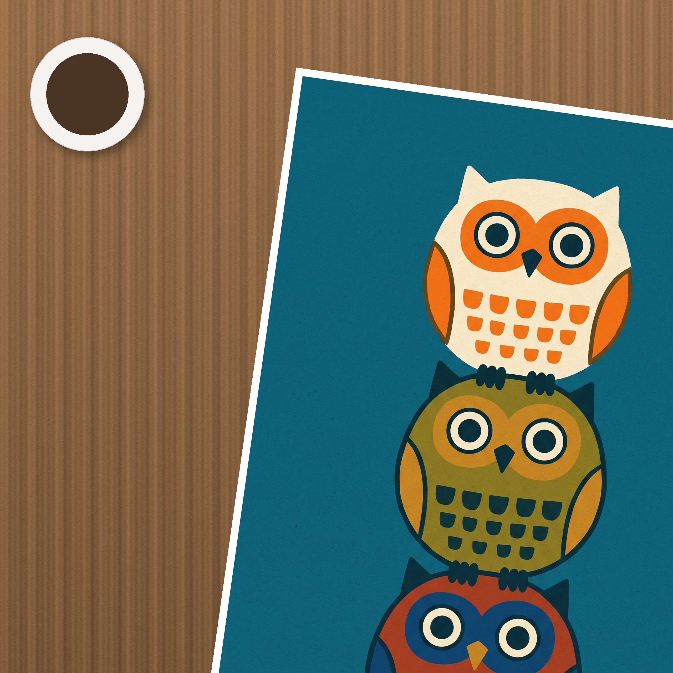 Owl Totem Poster – närbild på papper