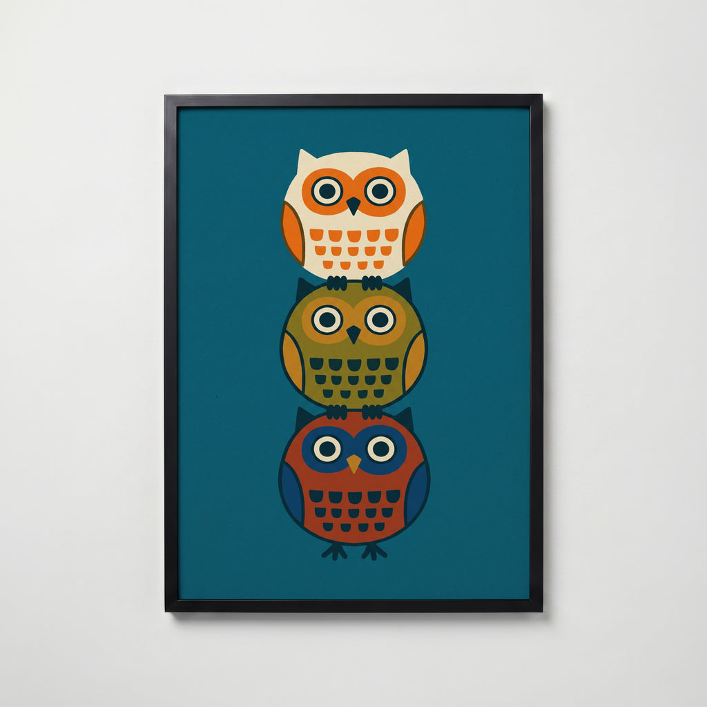 Owl Totem Poster – svart ram