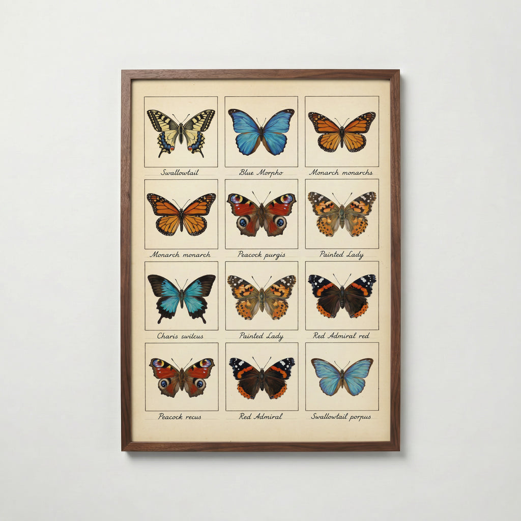 Butterfly Grid Poster – valnötsram