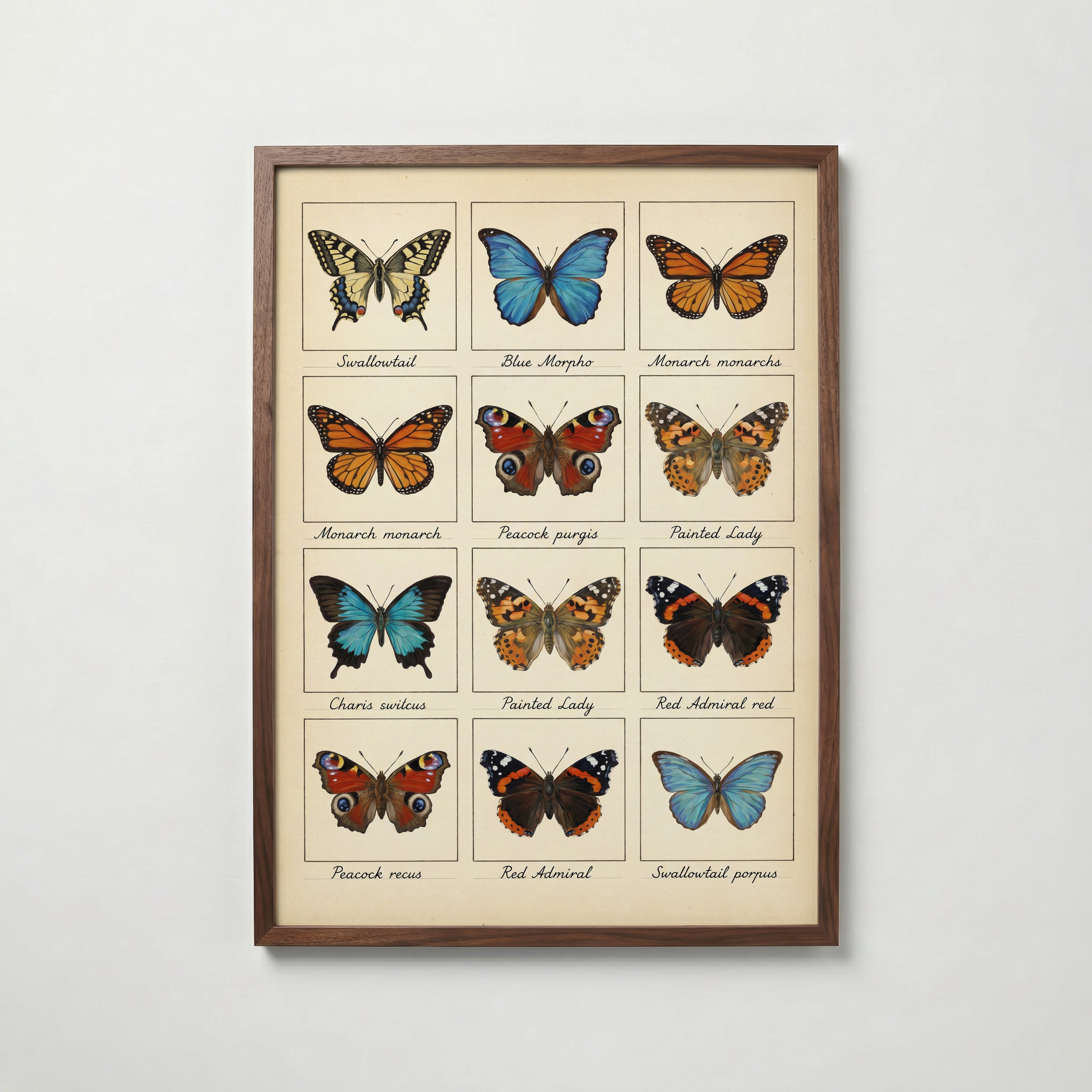 Butterfly Grid Poster – valnötsram
