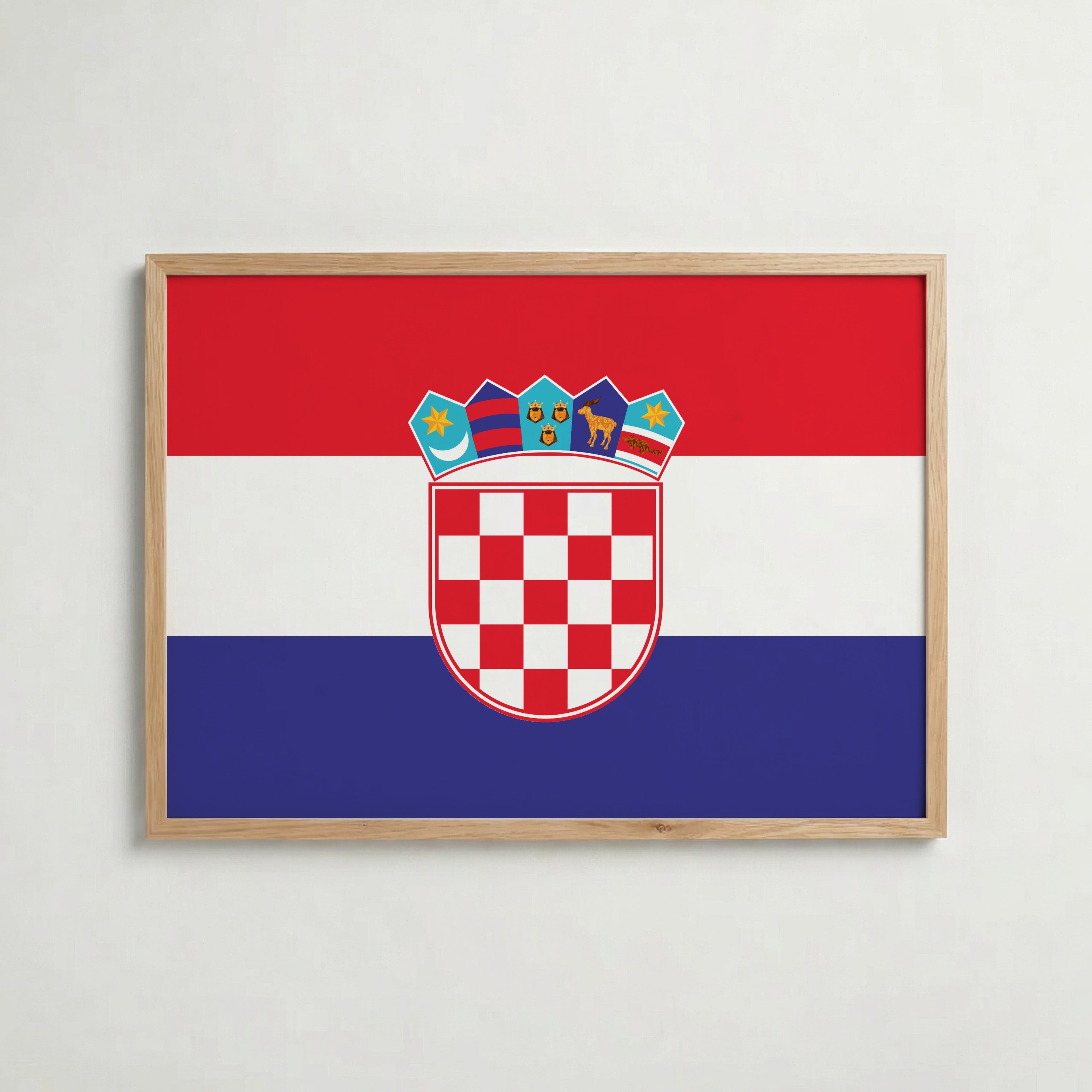 Croatia National Flag Poster – poster väggdekoration inredning – Affischer hos Bozetto
