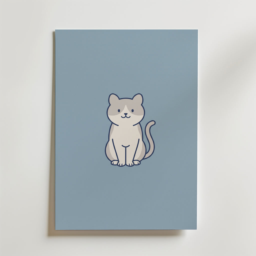 Bathroom Cat Poster – canvas utan passepartout