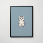 Bathroom Cat Poster – svart ram