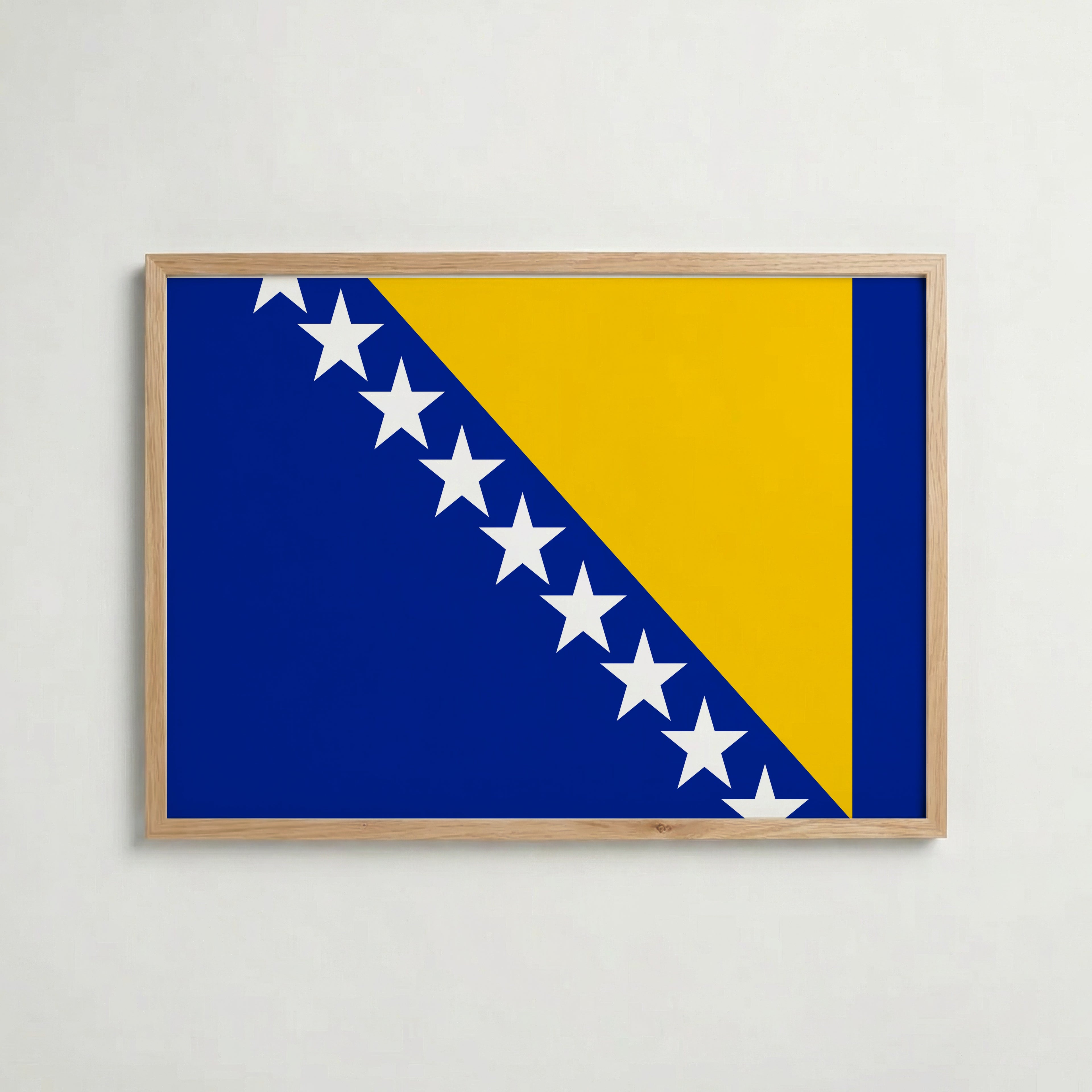Bosnia and Herzegovina National Flag Poster – poster väggdekoration inredning – Affischer hos Bozetto