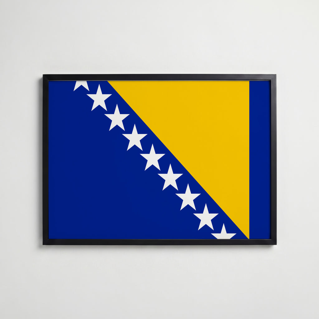 Bosnia and Herzegovina National Flag Poster affisch – köp poster online – Bozetto väggdekoration