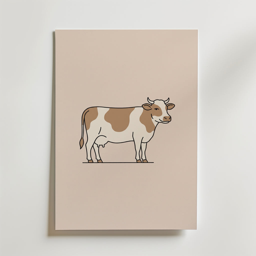 Bathroom Cow Poster – canvas utan passepartout